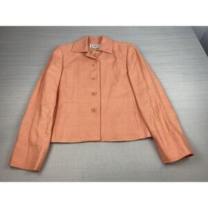 Carlisle 100% Silk Jacket Blazer Lightweight Classic Peach‎ Timeless Size 10